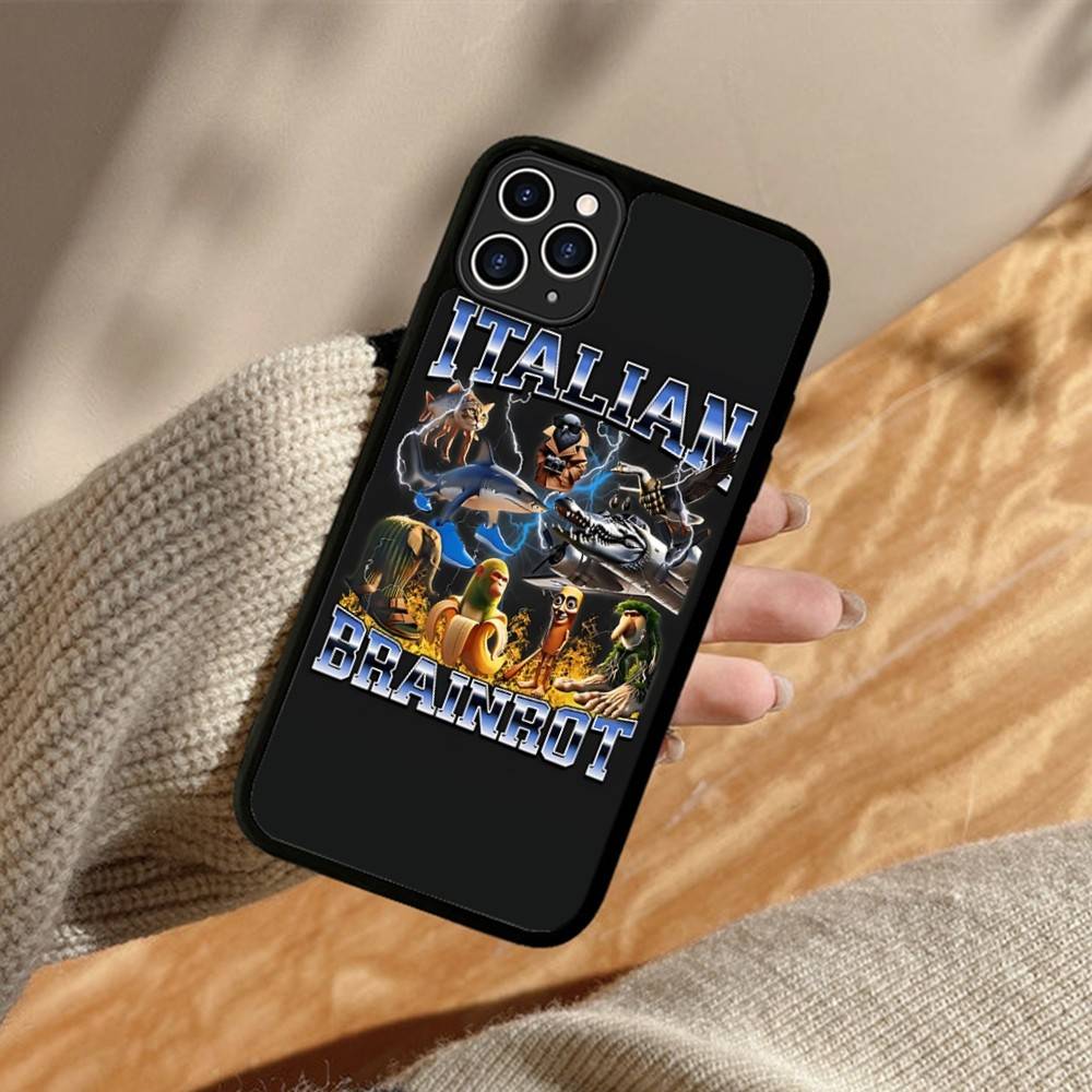 I-ITALIANS B-Brainrot Creative Animal PC+TPU Phone Case For IPhone 17 16 15 14 PRO MAX 11 12 13 PLUS MINI Cover
