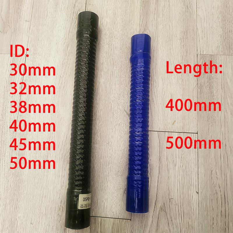 ID30/32/38/40/45mm Uzunluk 40cm50cm Evrensel Silikon Esnek Çelik tel oluklu Hortum Hava Giriş Borusu Radyatör Tüpü 2 Kelepçe
