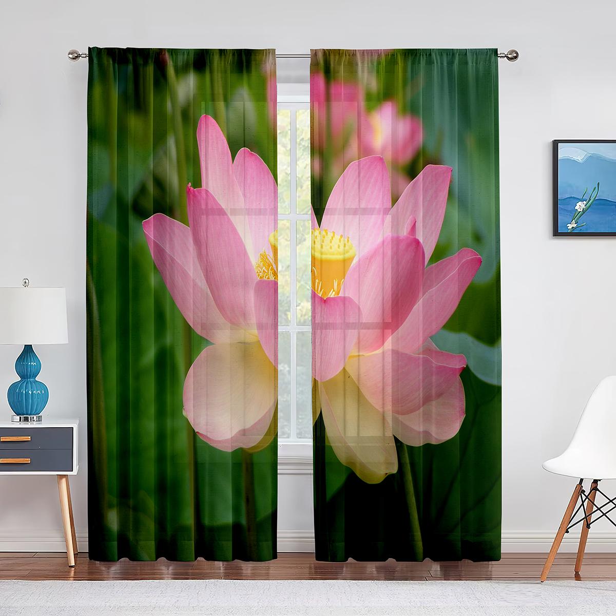 

Белый цветок тычинки крупным планом прозрачная вуаль занавеска для окон для гостиной спальня декор шторы шифоновая тюль занавеска 1 PCS W100XH250cm&Grommet Top