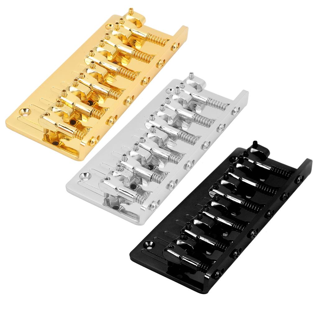 Bass Bridge Zinc Alloy Fixed Type 6 String Electric Bass Bridge Replacement for Practice