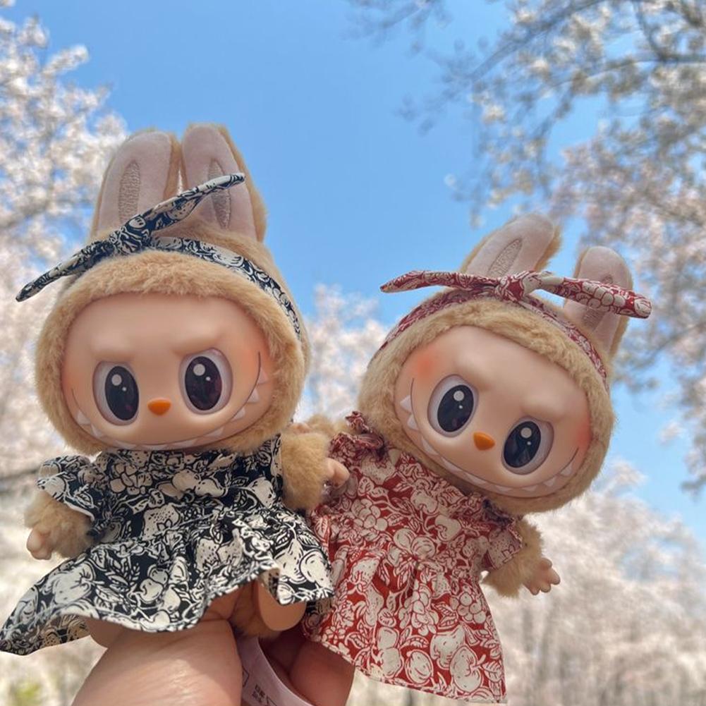 For 17cm Labubu Doll Clothes Lolita Dress Doll Clothes Color Match Dresses Dolls Accessories Cute Decoration Little Clothes