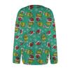Women's Fashion Casual Knit Sweater Button-Up Christmas Print Cardigan Jacket