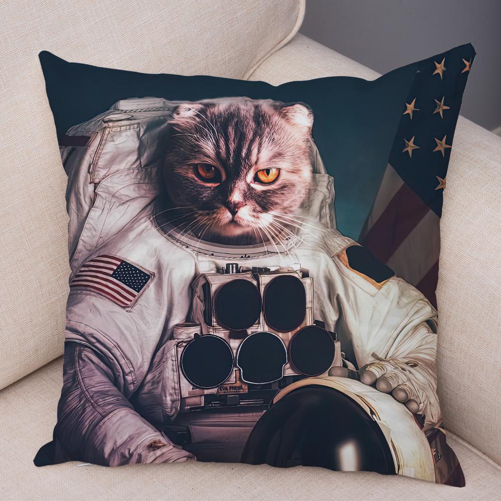 Cute Cat Dog Photo Cushion Cover Realistic Animal Portrait Print Soft Blend Sofa Living Room Bedroom Home Decor Throw PillowCase