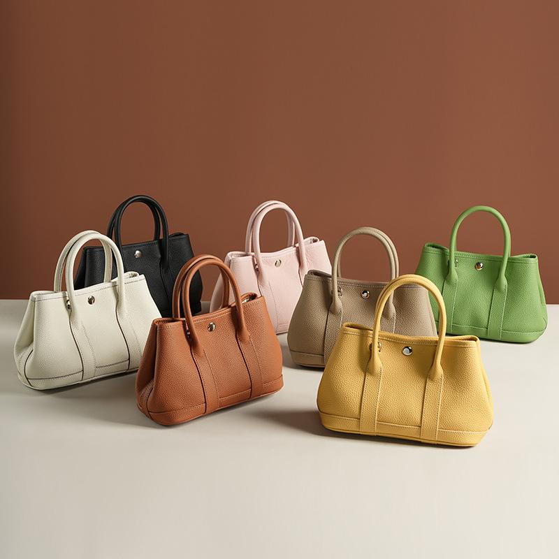 Bolsa Transversal Feminina de Couro Genuíno com um Nicho e Sensação de Alta Qualidade, Pequena Bolsa de Mão para Carregar, Bolsa de Jardim
