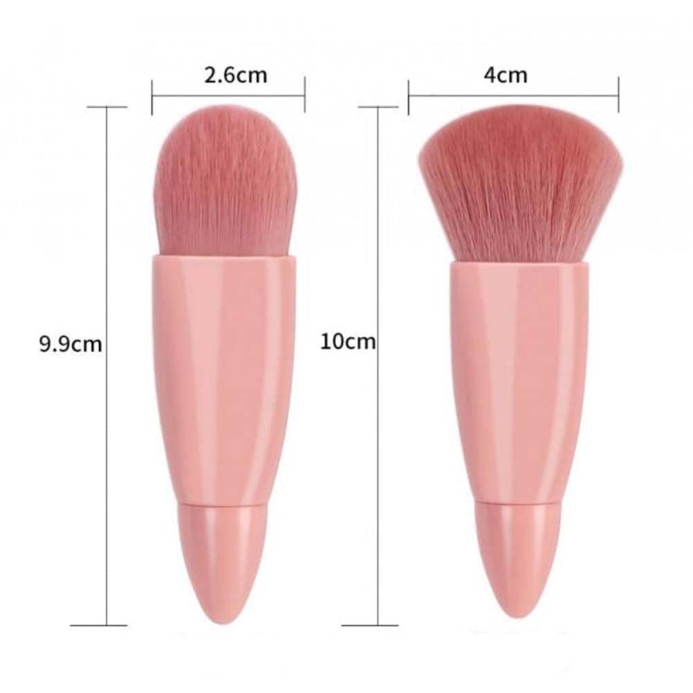Complete Travel Miniature Makeup Brushes Kit: Professional 5pcs Multipurpose Set with Cosmetic Mirror - Your Portable Beauty Essentials