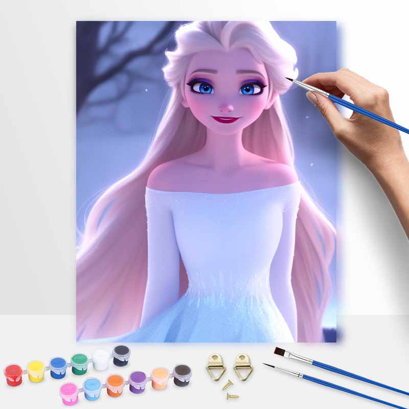 Disney Frozen Elsa Paint By Number Kit Portrait Drawing Canvas DIY Picture Home Decor Custom Wall Art Gift Painting Craft Kits Set
