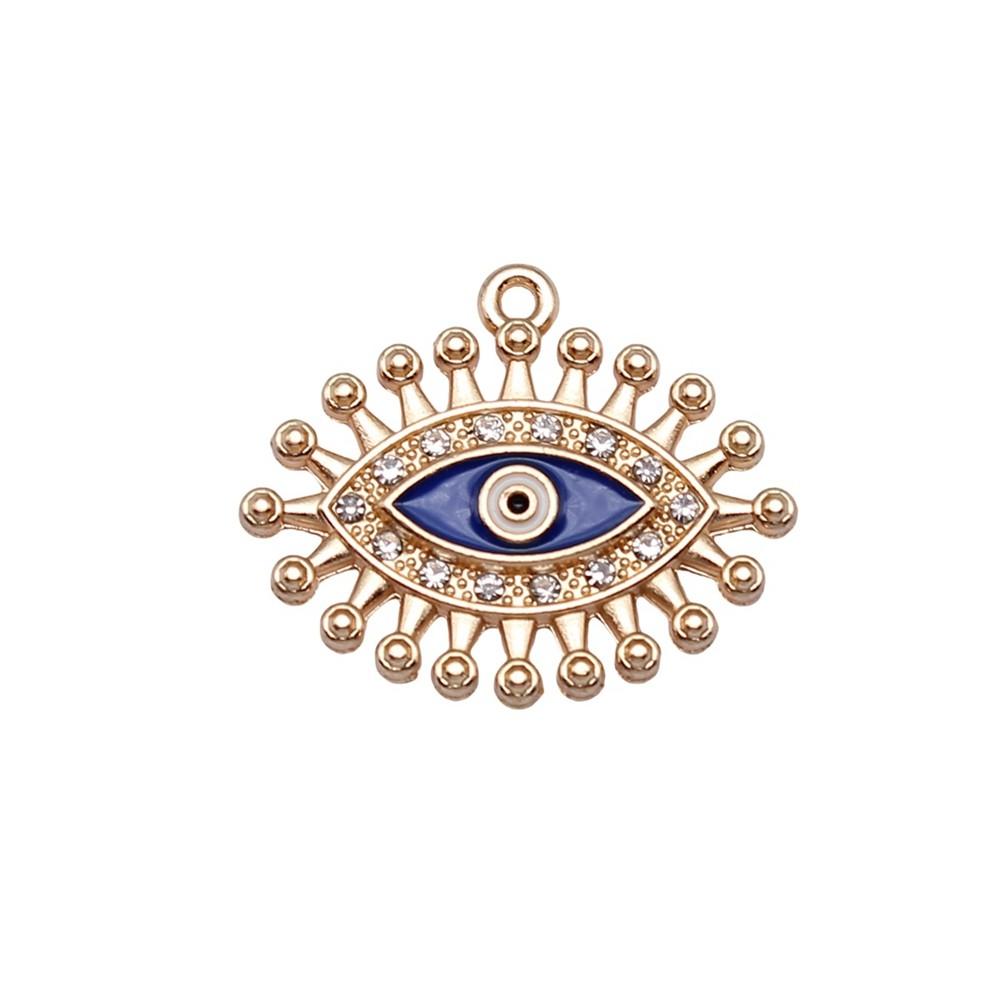 Enamel Charms Multi Color Evil Eye Pendants For Protection Themed Jewelry
