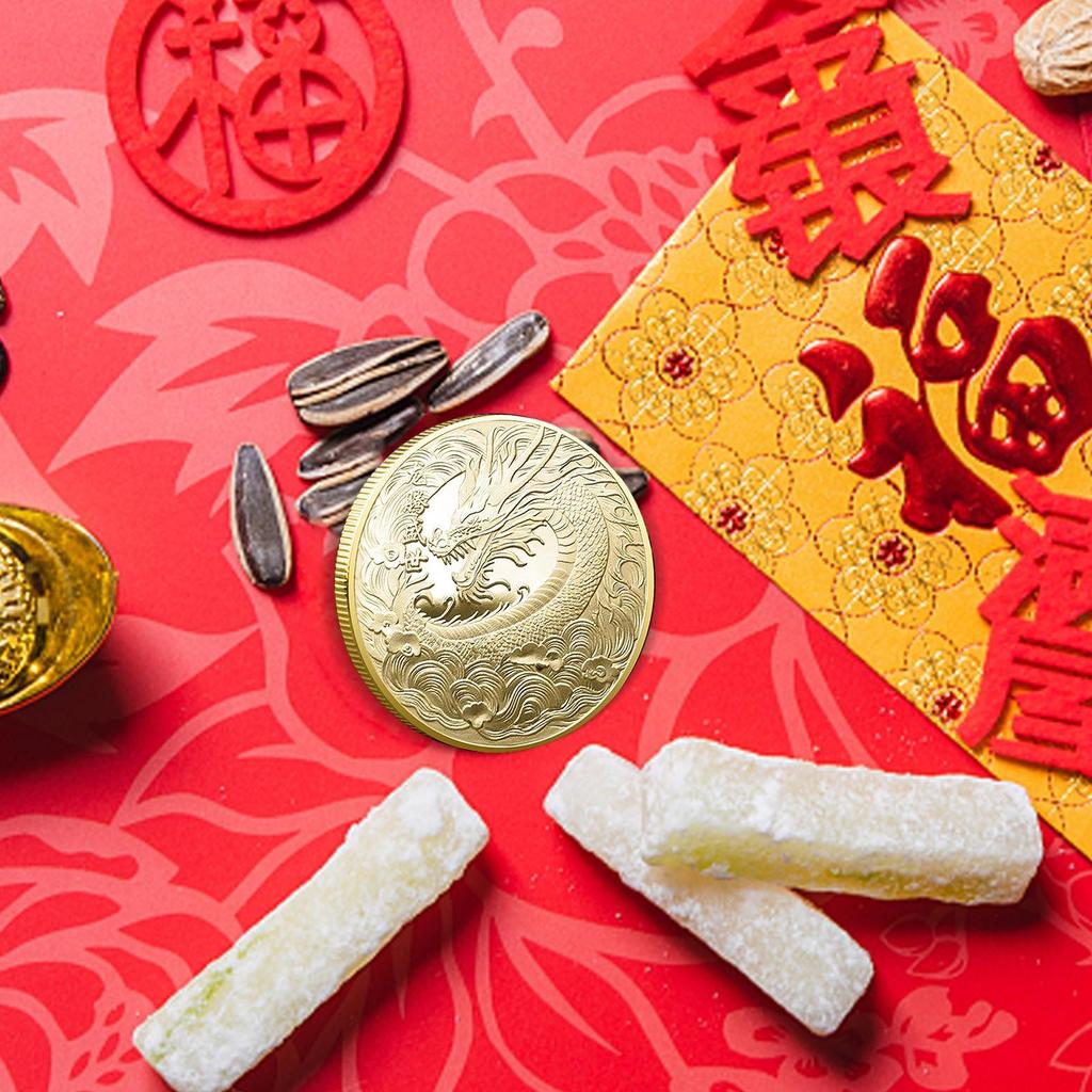 Dragon Commemorative Coin Chinese New Year Sided Collectible Commemorative Coin Exquisite Chinese Dragon Coin Gift