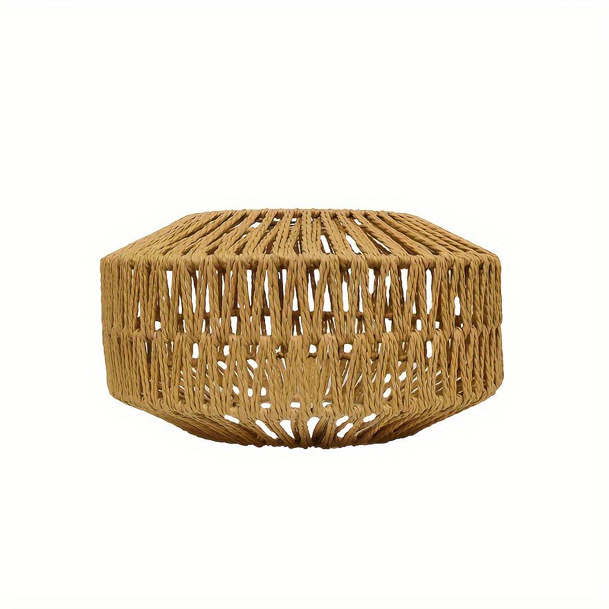 Abajur Boem din Bambus Țesut Manual cu Frânghie de Hârtie