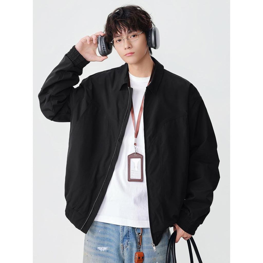 FLYCLAN Trendy Men's Lapel Coach Jacket - Casual Loose Fit (JK2509)