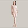 Autumn Winter Solid Color Thermal Underwear Women's Thin Sleepwear 2 Piece Sets