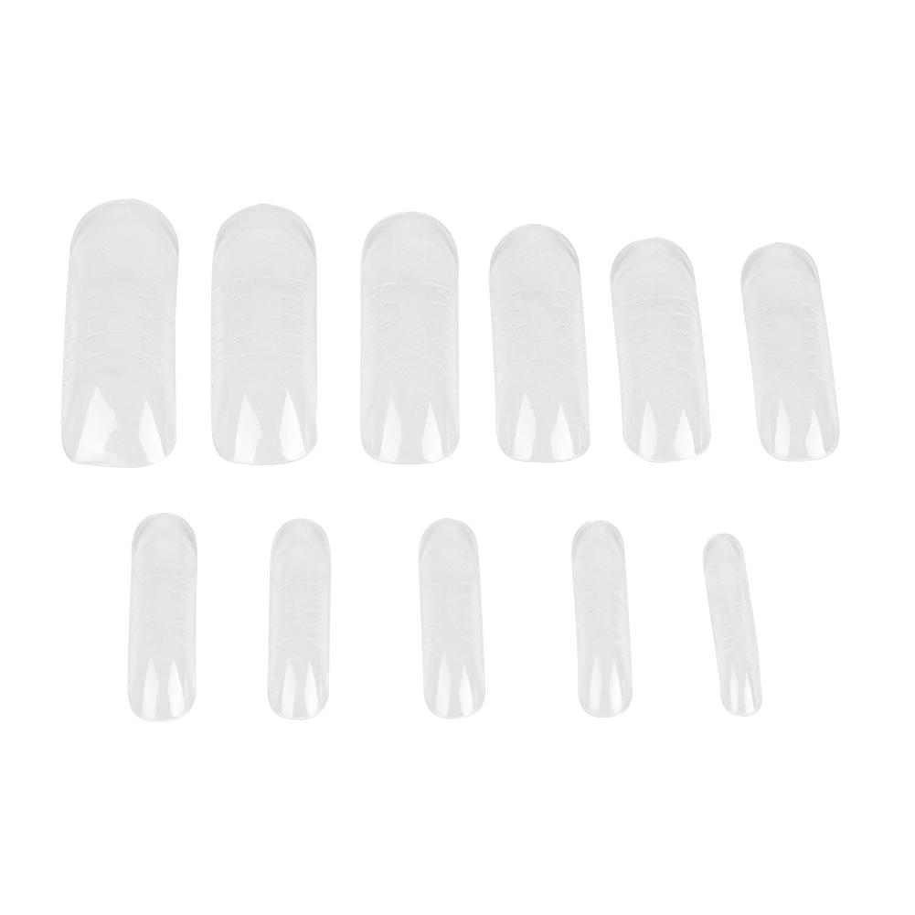 140pcs Dual System Form Extension False Nail Tips Nail Art Tips UV Gel DIY 12 Sizes with Lines