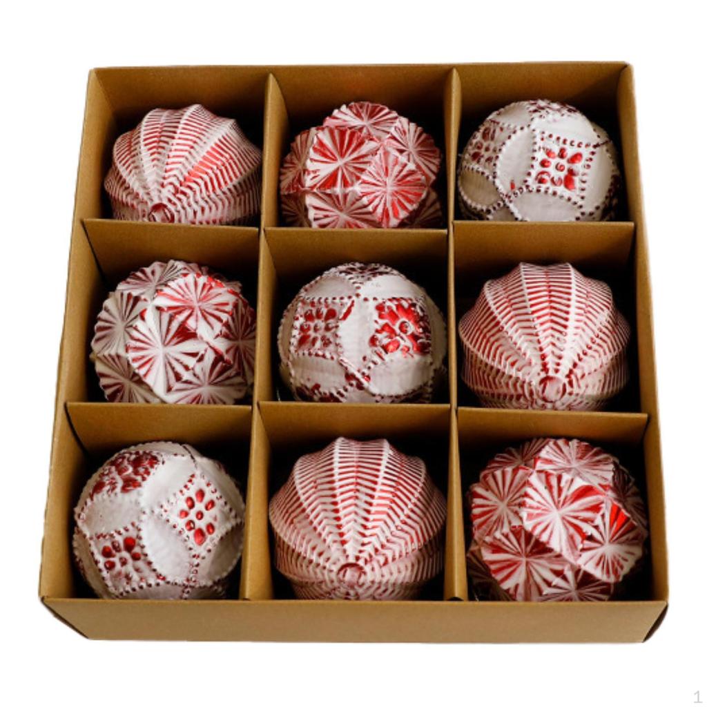 9 Pieces Christmas Ball Ornaments ,Xmas Small Pendants ,Christmas Tree Xmas Baubles for Festive