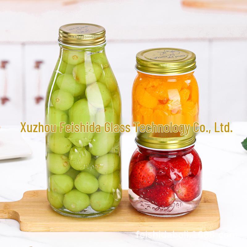 Food Grade Transparent Glass Mason Jars for Jam and Kitchen Storage