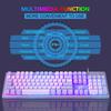 K1 RGB LED Backlit Wired Gaming Keyboard and Mouse Combo with 104 Keys for Computers, PCs, and Laptops (Purple)