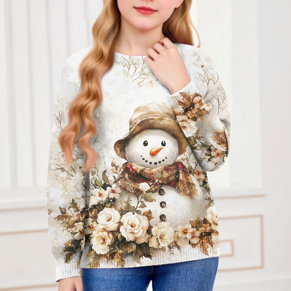 Christmas Day Sweatshirts For Children Boys And Girls Knit Sweater Cute Shirt Fall Crewneck Pullover Tops