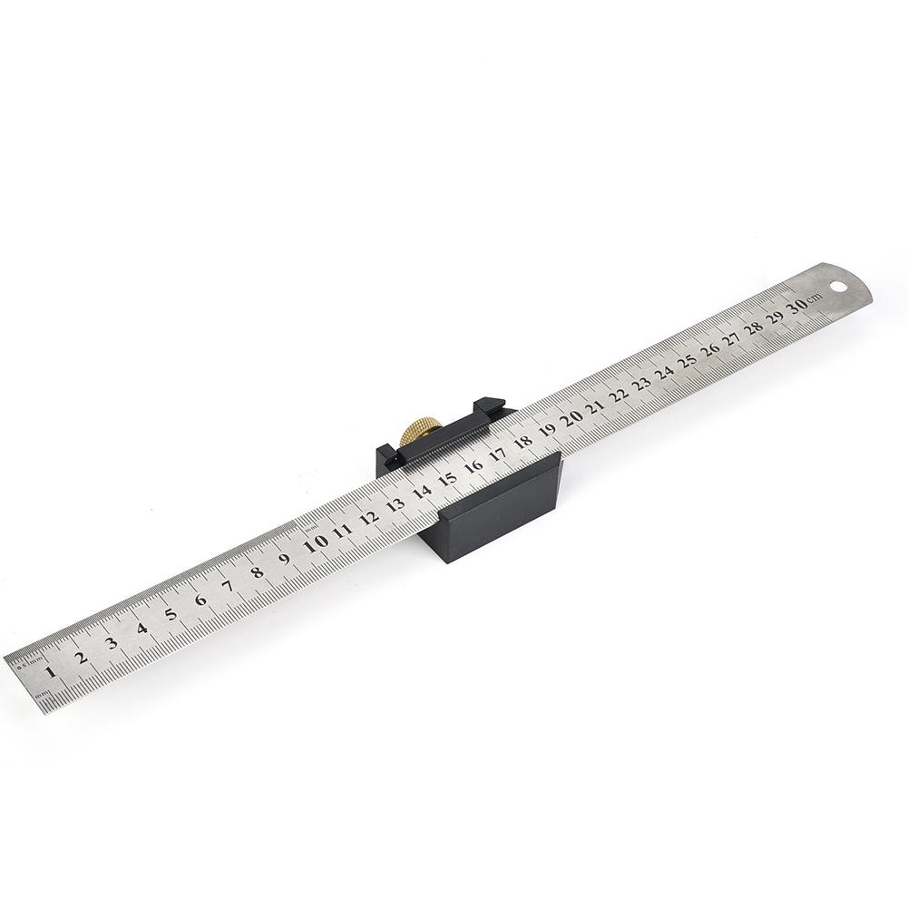 Angle Line Scriber Ruler Locator Positioning Block Woodworking Steel Ruler (Type B)
