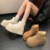 Winter Fashion Platform Heels Women Snow Boots Outdoor Concise Height Increase Keep Warm Short Booties Shoes Zapatos Mujer