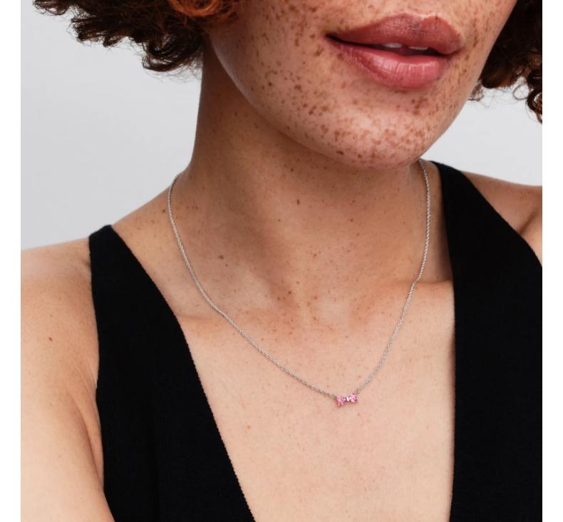 New Copper Butterfly Love Zircon Necklace Moon Bowknot Circular Heart Chain For Women Jewelry Birthday Gifts