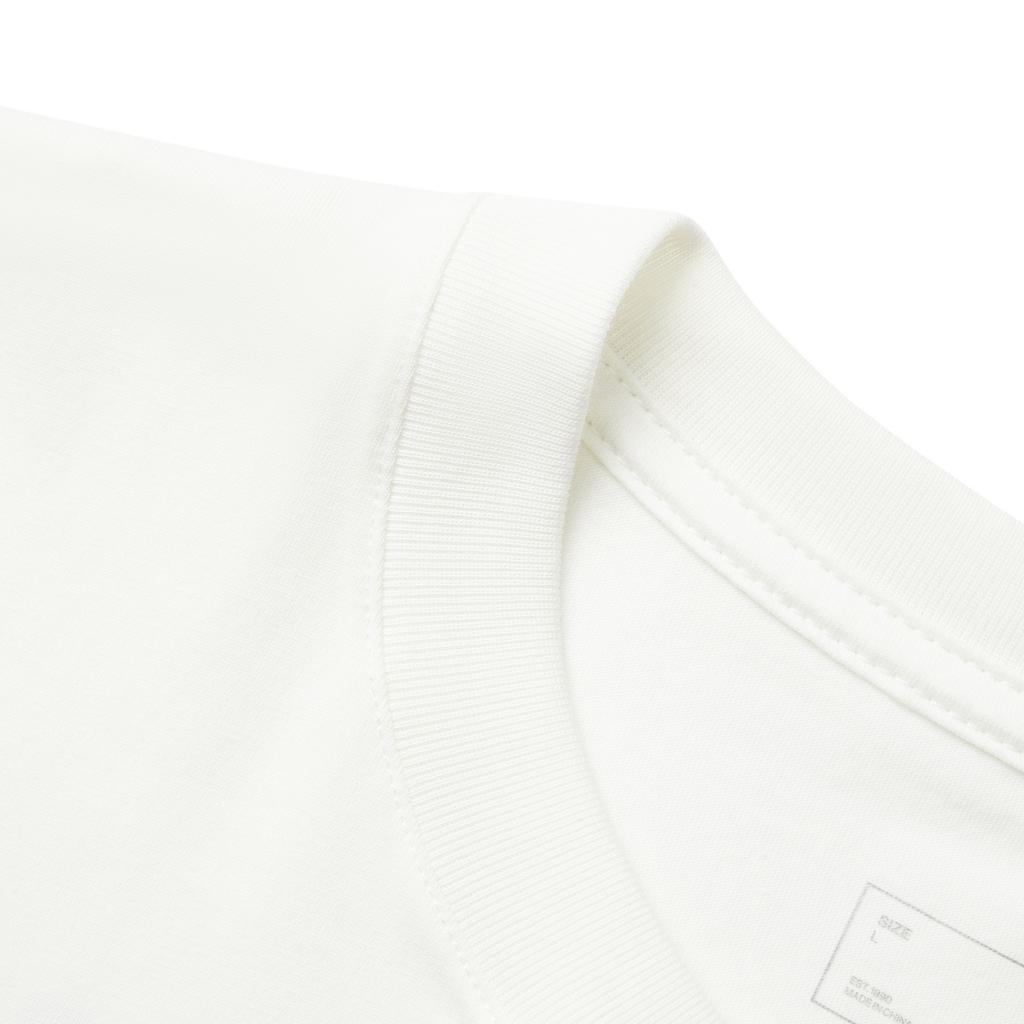 Li-Ning Comfortable Casual Minimalist Letter Print Round Neck Pullover Short Sleeve T-Shirt Men Tops Off-White AHSV233-1