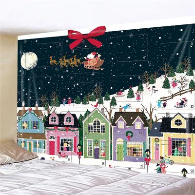 Wandteppich aus Polyester mit Weihnachtsmotiv, Wandbehang für Wohnzimmer, Schlafzimmer, Wohnheim, Heimdekoration, Strand