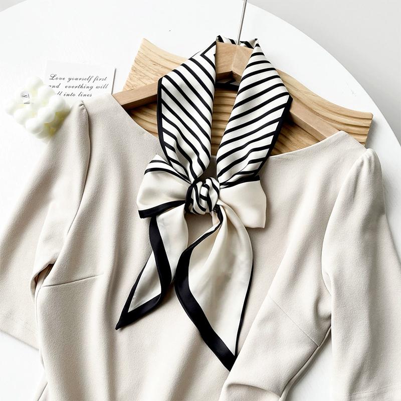 Neuer Luxus Schmaler Kurzer Twill Seidenschal Für Damenkleidung Halstücher Haarband Seidenband Kleiner Taschengriff Schal Damen Krawatte