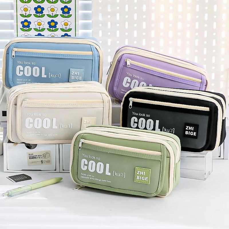 Large-capacity High-value Student Pencil Case Stationery Box Simple Stationery Bag Multi-layer Student Supplies Storage Bag