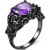 Punk Skull Crystal CZ Gothic Flower Rings for Women Girls Silver Plated Luxury Wedding Ring Jewelry Gifts