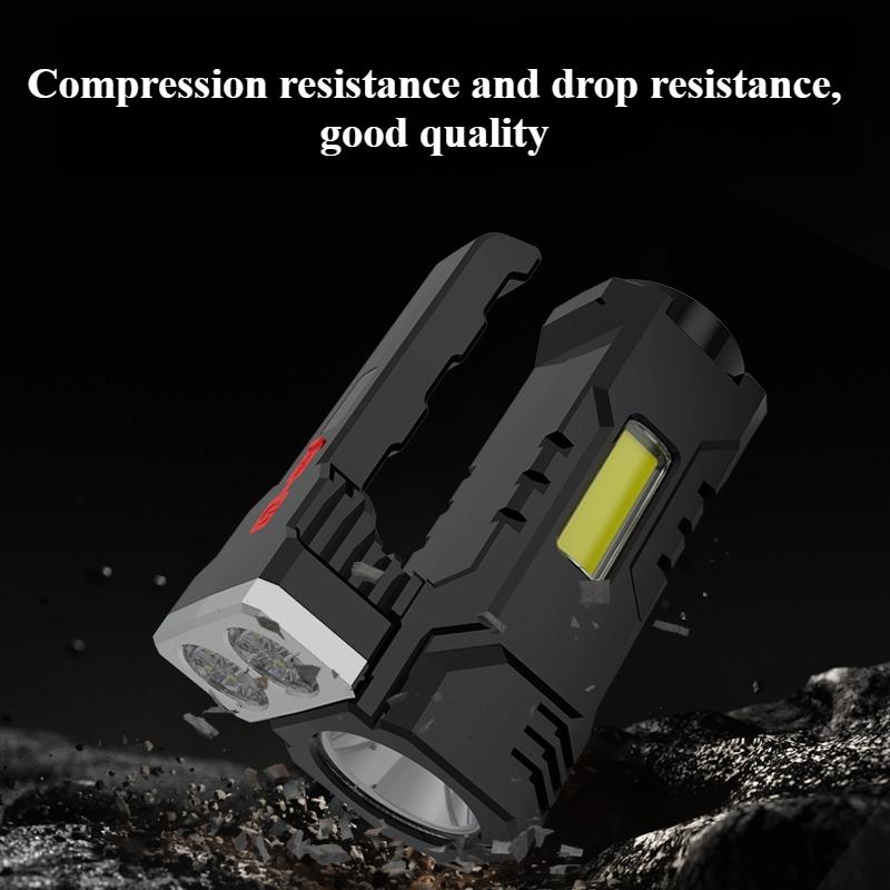 Portable Flashlight Multifunctional Searchlight, Outdoor Ultra Bright, Dual Light Source with Multiple Levels, Long Battery Life of Flashlight