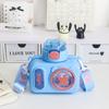 Plastic Straw Water Cup Sealed Design Water Bottle Portable Cartoon Camera Cup  Outdoor Activities