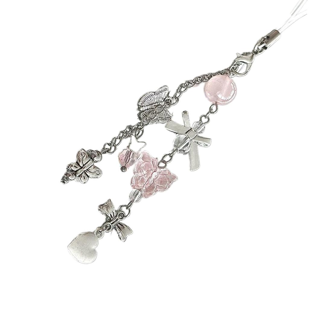 Korálkový přívěsek na klíče z akrylové slitiny Stylový přívěsek na telefon pro ženy Dívky Elegantní přívěsek na klíče Dárek Módní taška Příslušenství