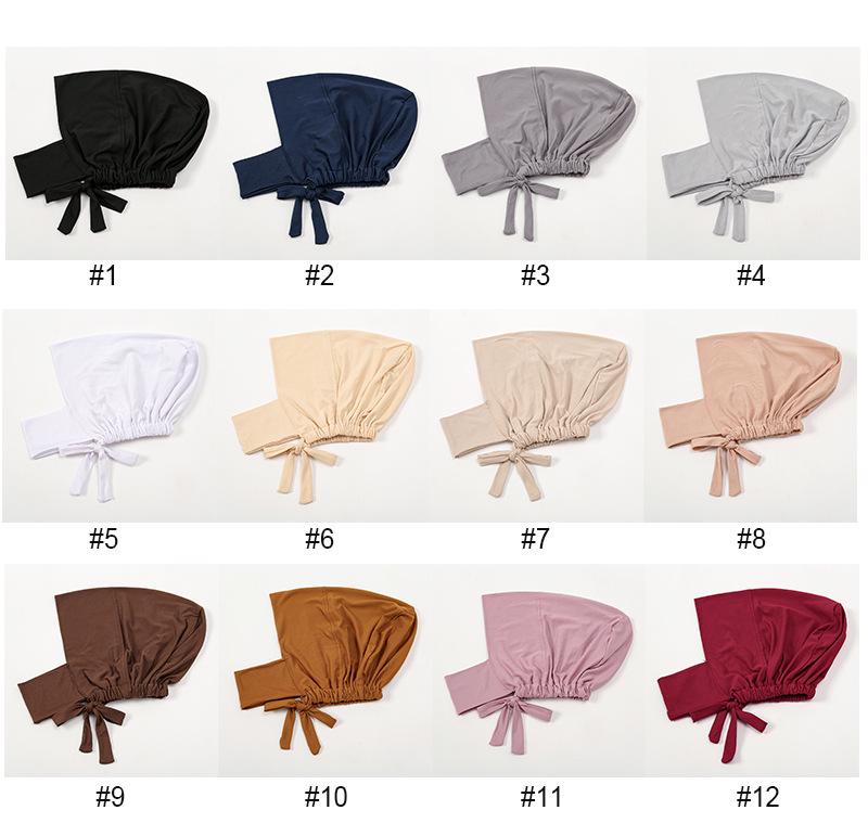 Elastic Milk Silk Neck Warmer Hat - Fashionable Solid Color Ethnic Hat for Middle East, Malaysia, Indonesia