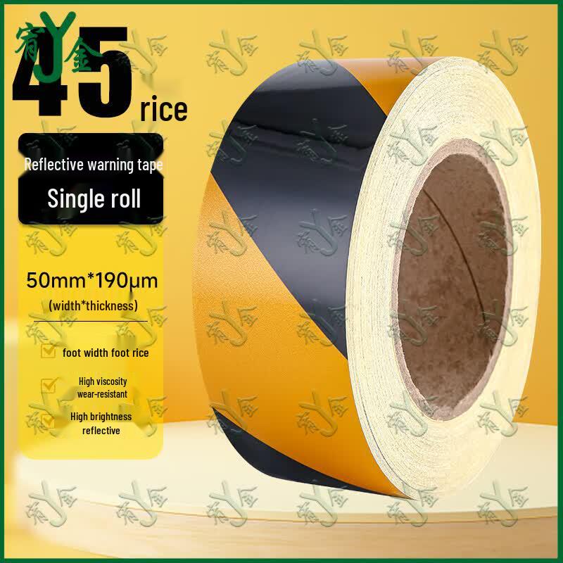 Yellow Black Reflective Hazard Warning Tape