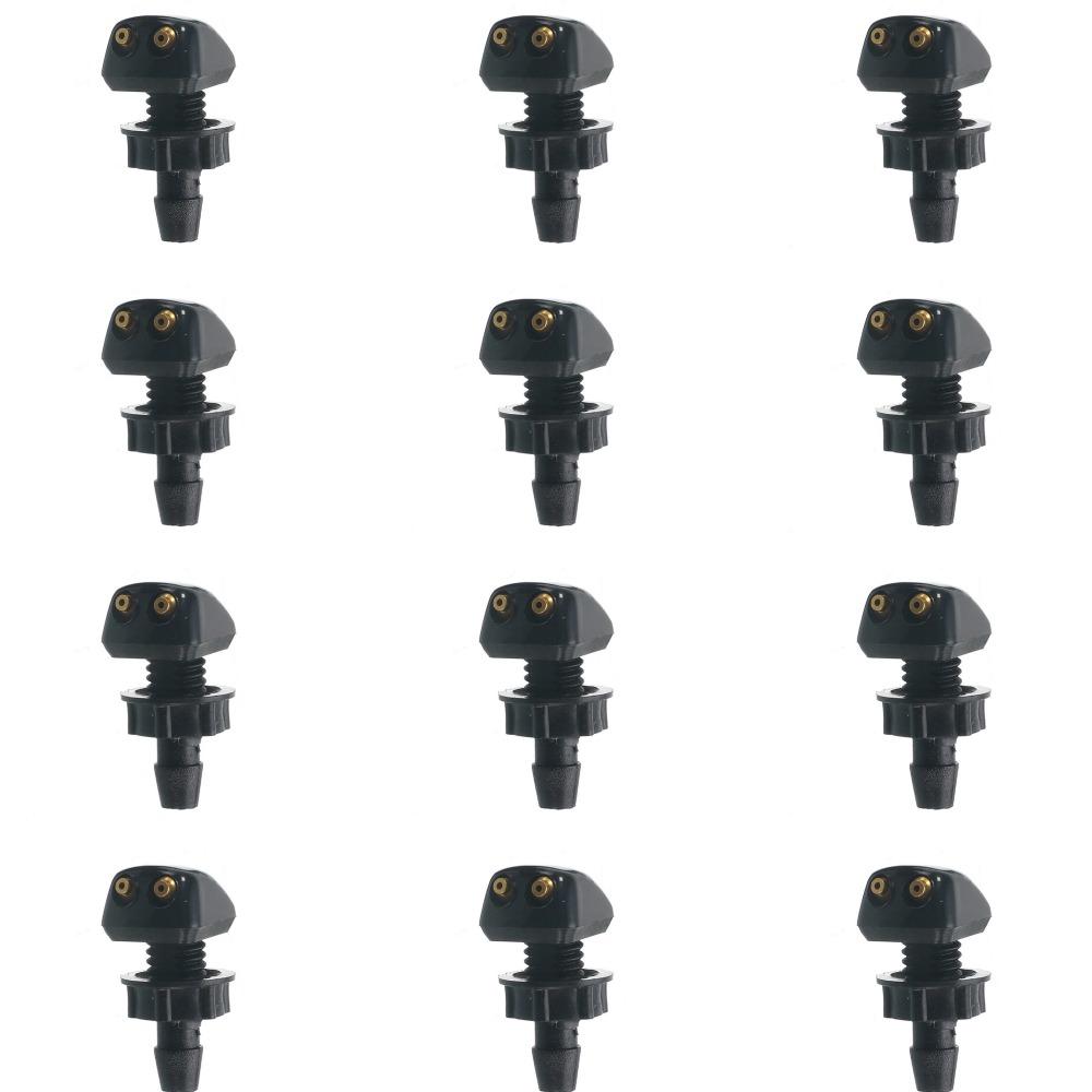 12 Pcs with Washer Wiper Water Spray Jet Replacement Nozzle Sprayer Water Spout Outlet  SUV