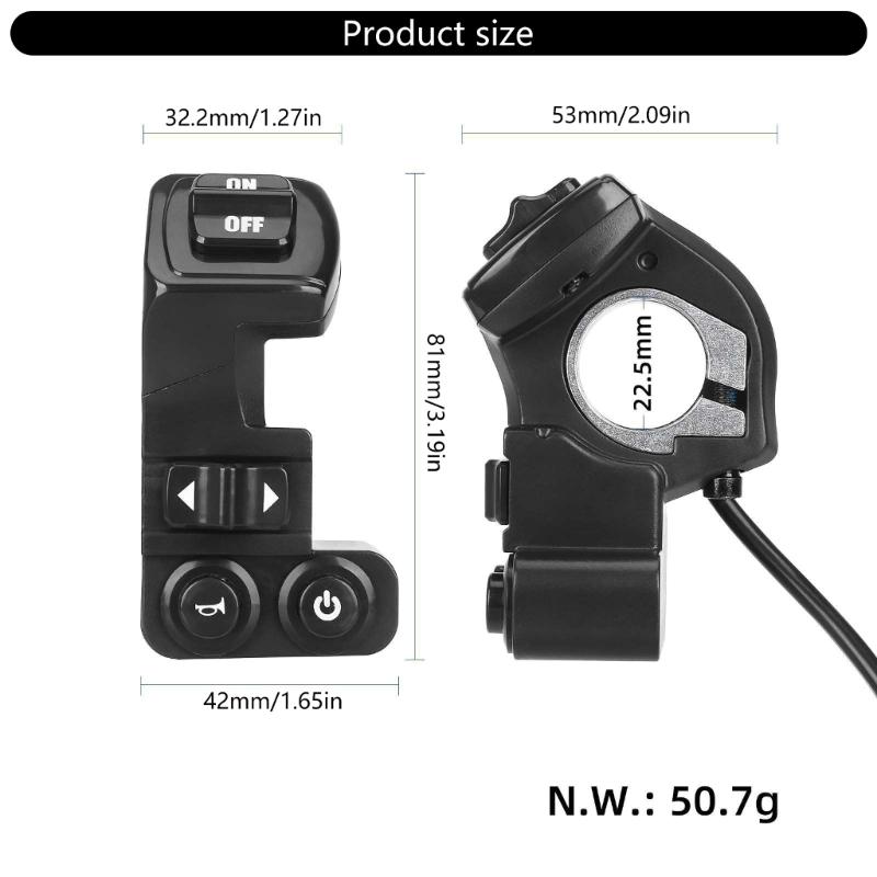 Waterproof 6 Pin 4 Function Scooter Handle Control Switches for Max Turn Signal Horn Button Scooters Accessories