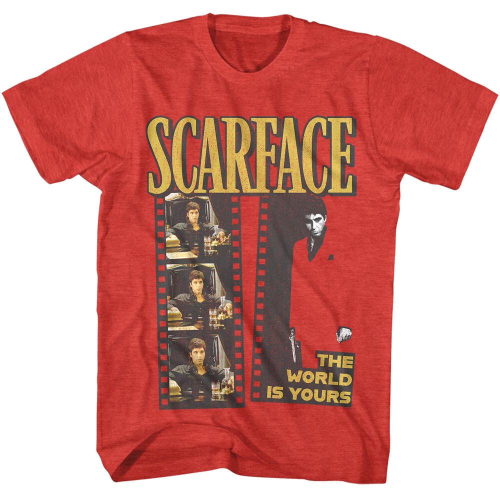 Scarface Movie Film Strip Tony Montana The World Is Yours Men T Shirt XXXL