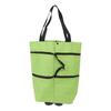 Einkaufswagen Faltbare Tasche Große Kapazität Reißverschluss Design Oxford Tuch mit Rad für Camping Grün