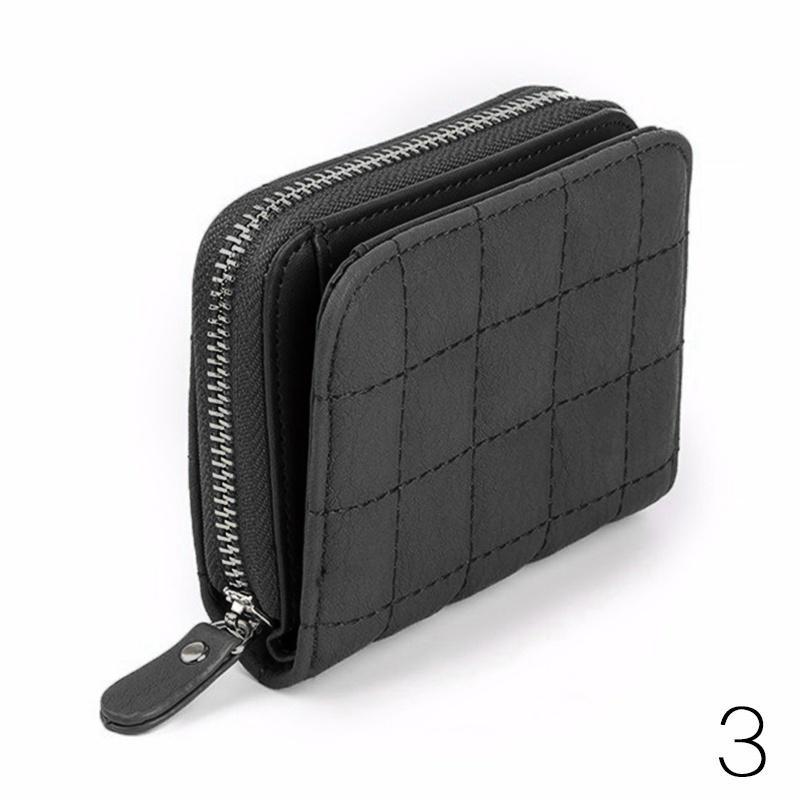 Women Short Wallets PU Leather Female Purse Plaid Cardholder Wallet Fashion Small Women Zipper Wallet With Purse