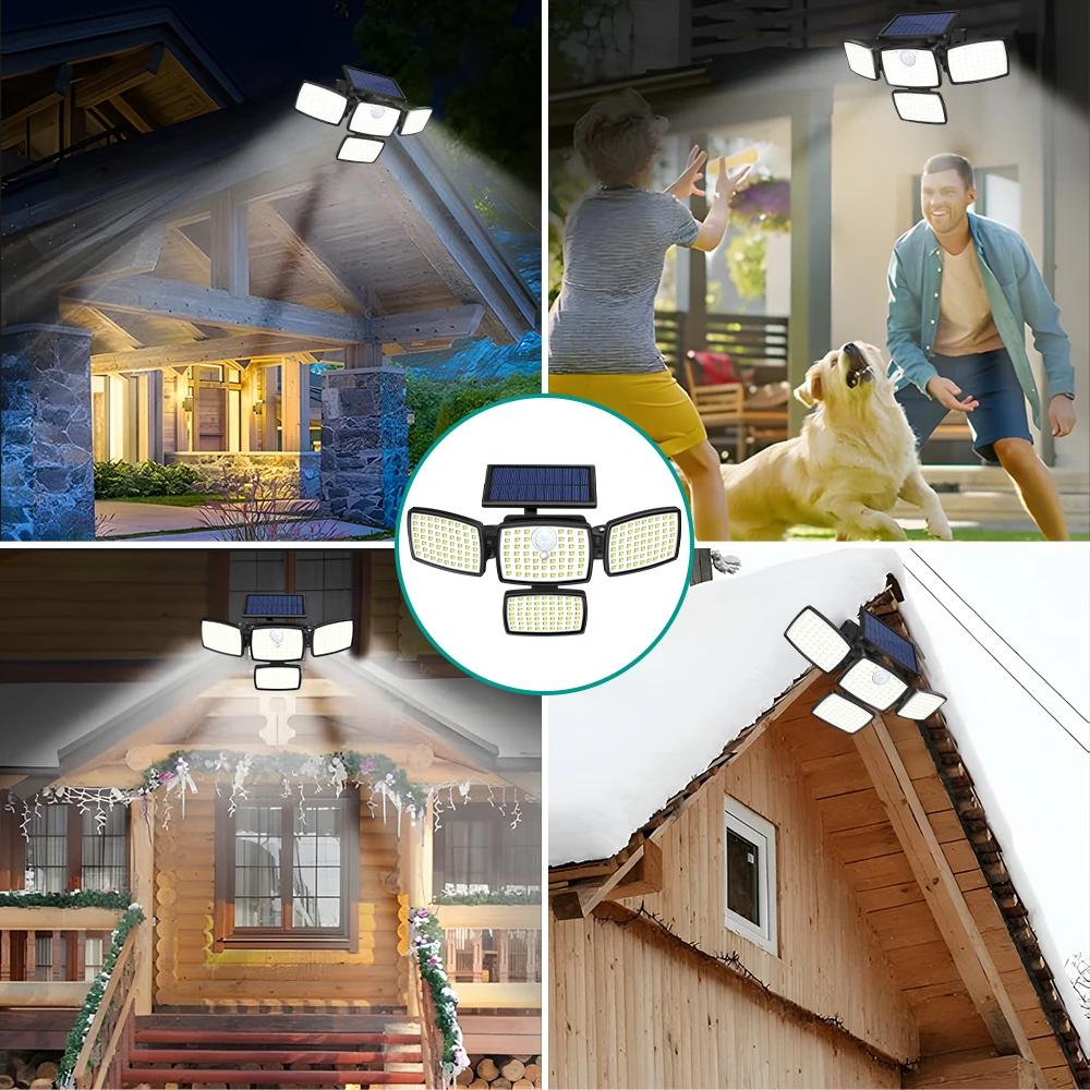 1/2PCS Outdoor Solar Lights with 242 LED Motion Sensor Lights 3 Modes Waterproof Solar Flood Lights for Patio Garden Wall Lamp