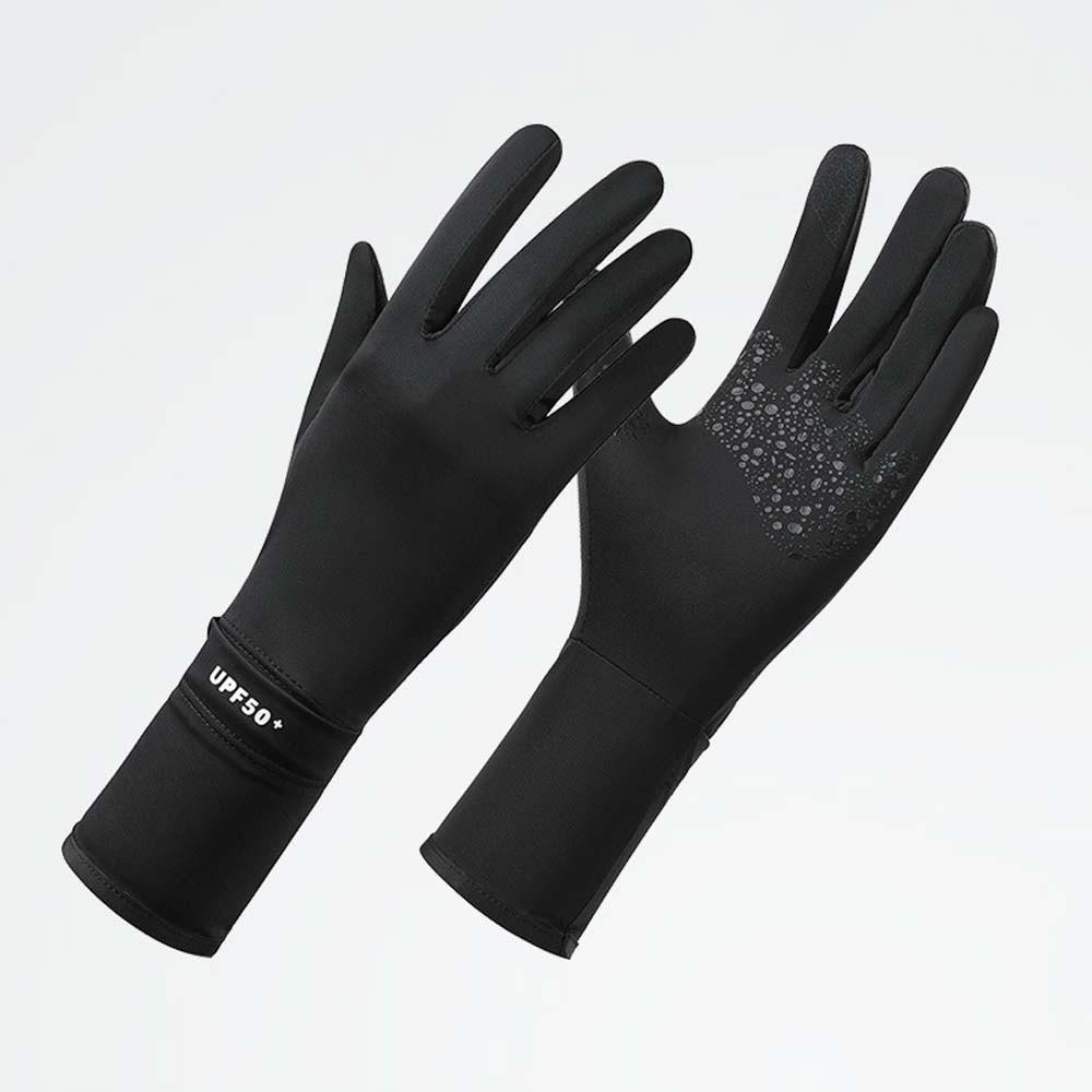 Solid Color Women Sunscreen Gloves Breathable Summer Driving Mittens Ice Silk Riding Gloves  Summer