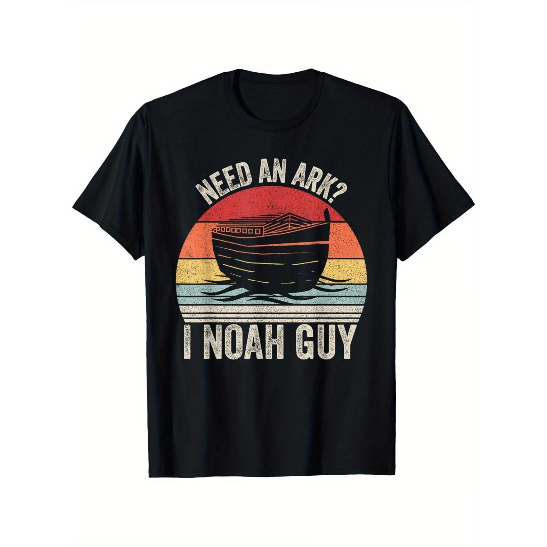 

Retro Need An Ark I Noah Guy Christian Gifts Pun Funny T-Shirt, Unisex Cotton Casual Round Neck Outdoor Short Sleeve T-Shirt XXL чорний