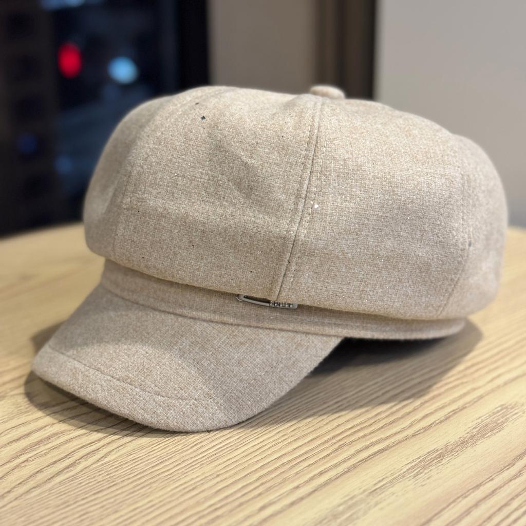 Retro Simple Fashionable Versatile Octagonal Hat for Women Autumn and Winter Painter Hat Newsboy Hat Small Face