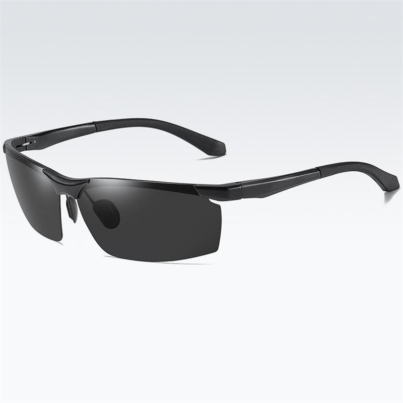 AORON алюминиево-магниевые полурамки дневного и ночного видения, фотохромные поляризационные солнцезащитные очки, модные очки для вождения, езды на велосипеде и рыбалки чёрный