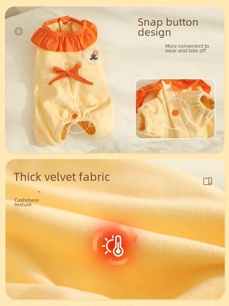 Winter Warm Four-Legged Dog Pajamas for Small Breeds - Pomeranian, Teddy, Bichon