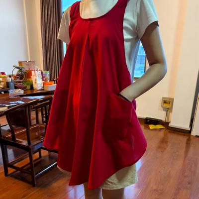 Grembiule incrociato su schiena in Cotone Lino per Donna Uomo Chef Stile Giapponese Grembiule con Tasche per Cucinare Forno Giardinaggio