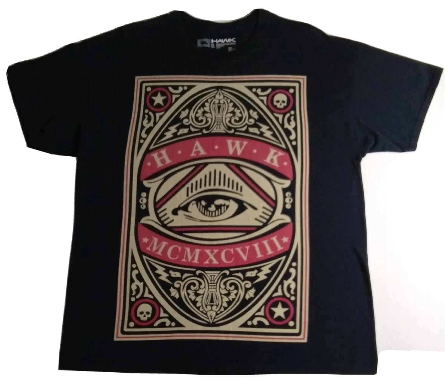 Tony Hawk All Seeing Eye Tarot Card T-Shirt Black w/Graphic Print Size XL 2XL