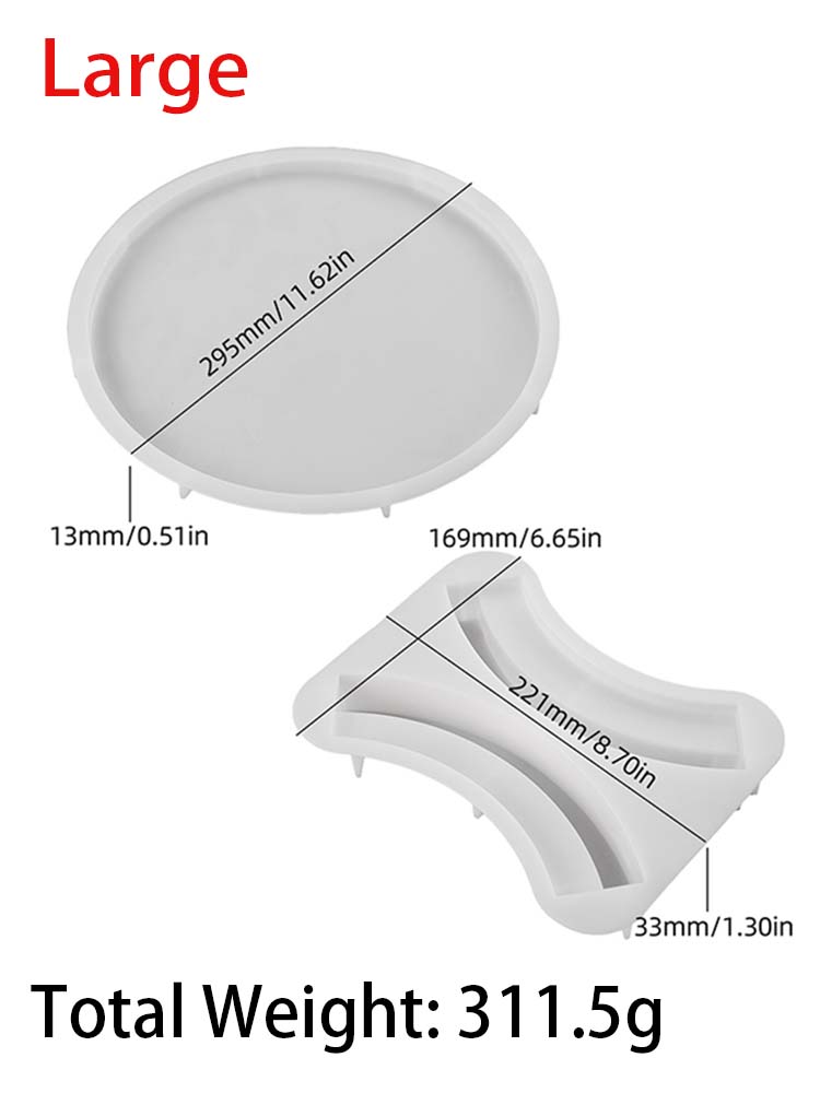 Large Round Storage Tray Silicone Mold DIY Handmade Split-Type Jewelry Display Plate Gypsum Resin Casting Mould Cement Home Deco