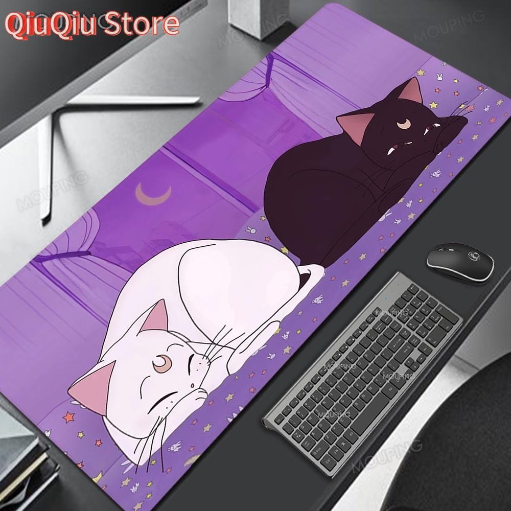 Cartoon Cat Mousepad Gamer Girl Office Carpet Kawaii Cute Desk Accessories Pink Deskmat Mouse Pad Anime Keyboard Computer Mouse