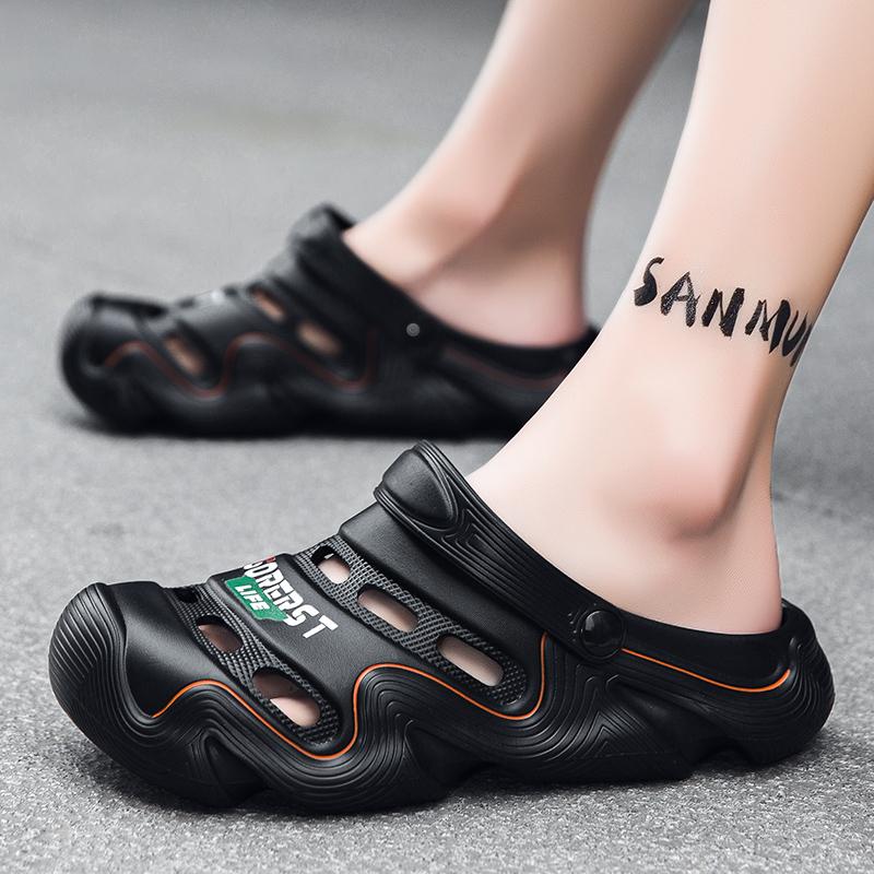 Fashion Quick-Dry EVA Solid Color Mens Sandals Fashion Trendy Lightweight Outdoor Travel Essentials Beach Shoes Casual Men’s Slippers