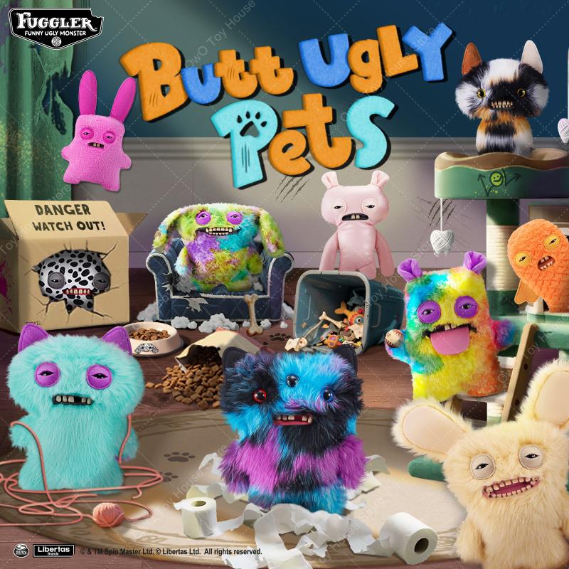 Original Fuggler Ugly Teeth Monster Butt Ugly Pets Plush Toys Kawaii Fugglers Dog Cat Cartoon Stuffed Animals Peluche Doll Gift